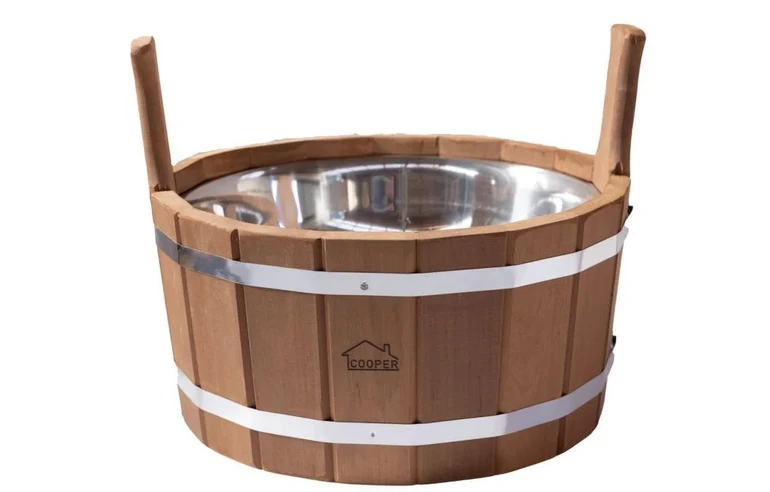 Шайка для бани Ольха 7л с нержавеющей вставкой Термо