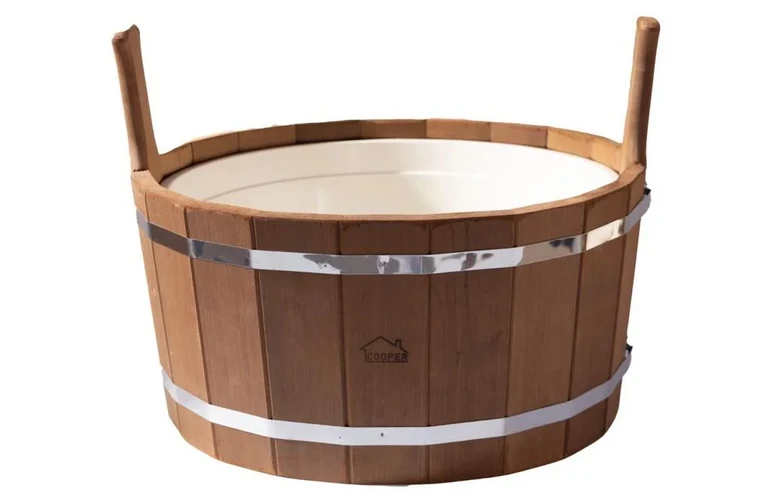 Шайка-таз для бани Ольха 20л с пластмассовой вставкой Термо