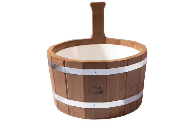 Шайка для бани Ольха 5л с пластмассовой вставкой Термо