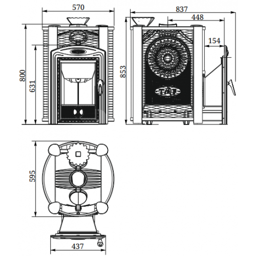 Печь для бани Термофор Чёрная жемчужина Люмина Плюс с нерж каменкой - 2min