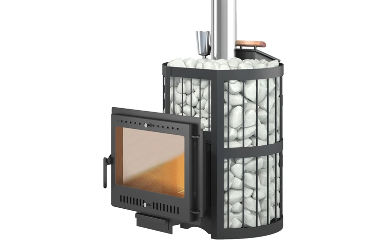 Печь для бани ЭТНА Стандарт 18 (Панорама) "М" Закрытая каменка