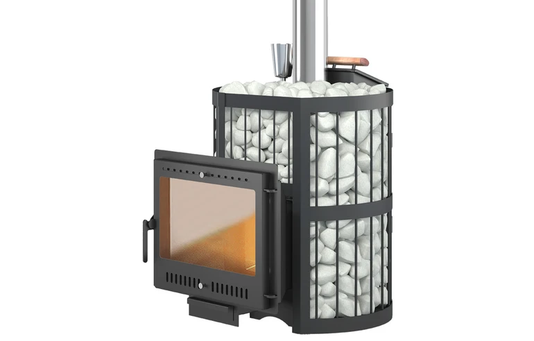 Печь для бани ЭТНА Стандарт 24 (Панорама) "М" Закрытая каменка