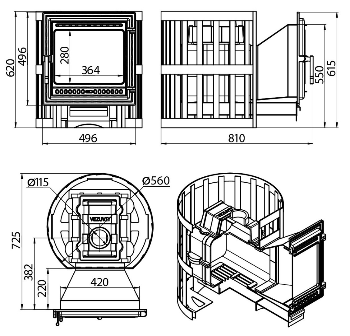 Печь для бани Везувий Легенда Ковка 16 (505) - 2min