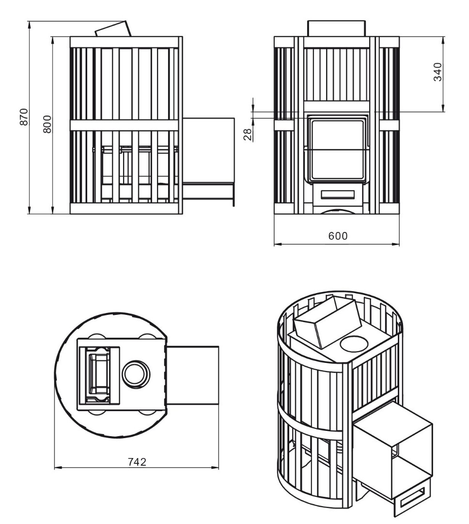 Печь для бани Везувий Ураган Стандарт 16 (ДТ-4С) - 2min