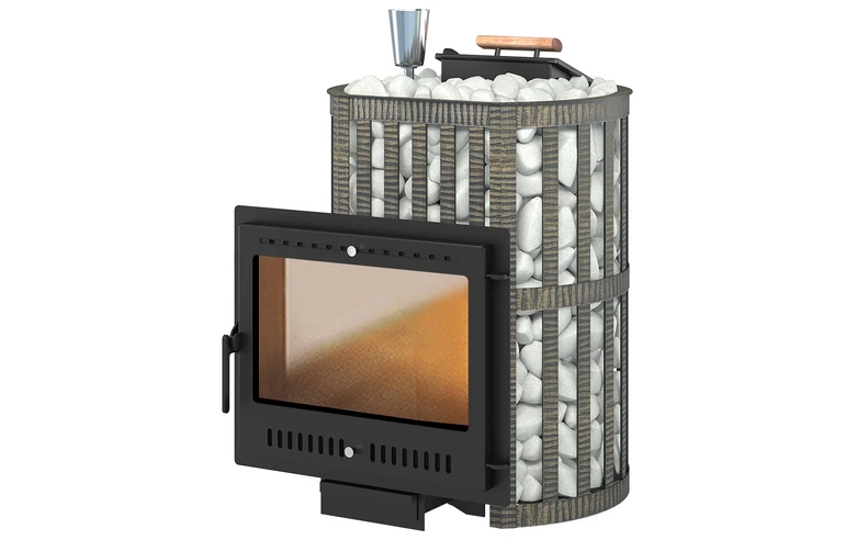 Печь для бани Везувий Ураган Ковка 16 Панорама "М"