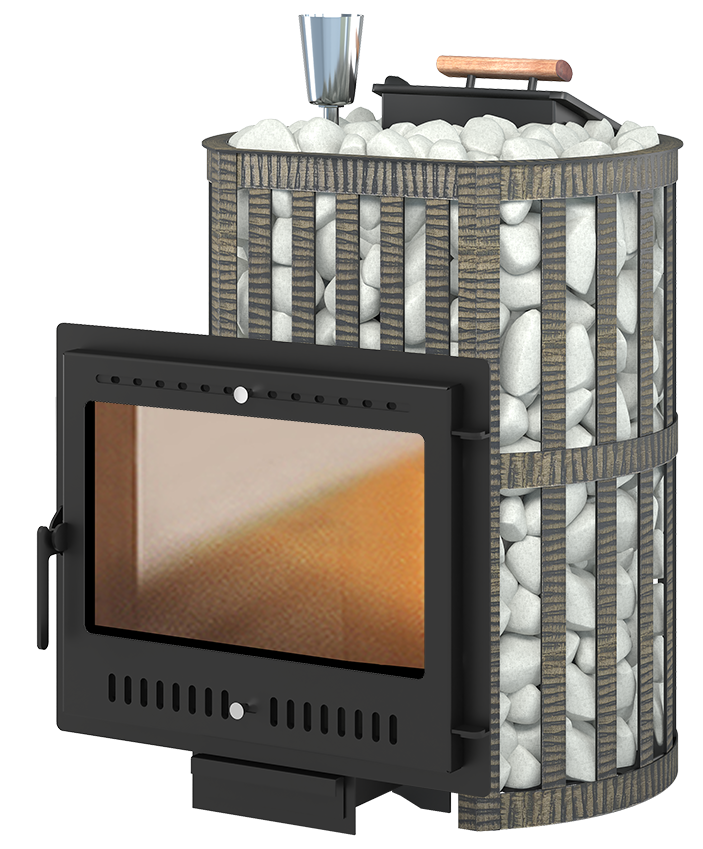 Печь для бани Везувий Ураган Ковка 16 Панорама "М" - 0min