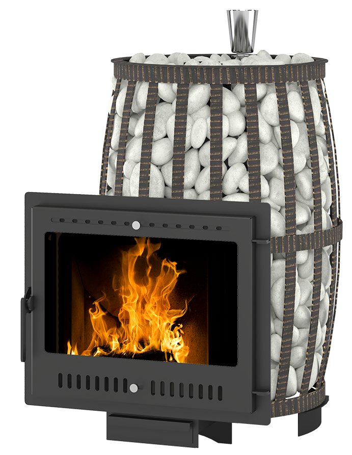 Печь для бани Везувий Легенда Русский пар Ковка 24 Панорама "М" - 0min