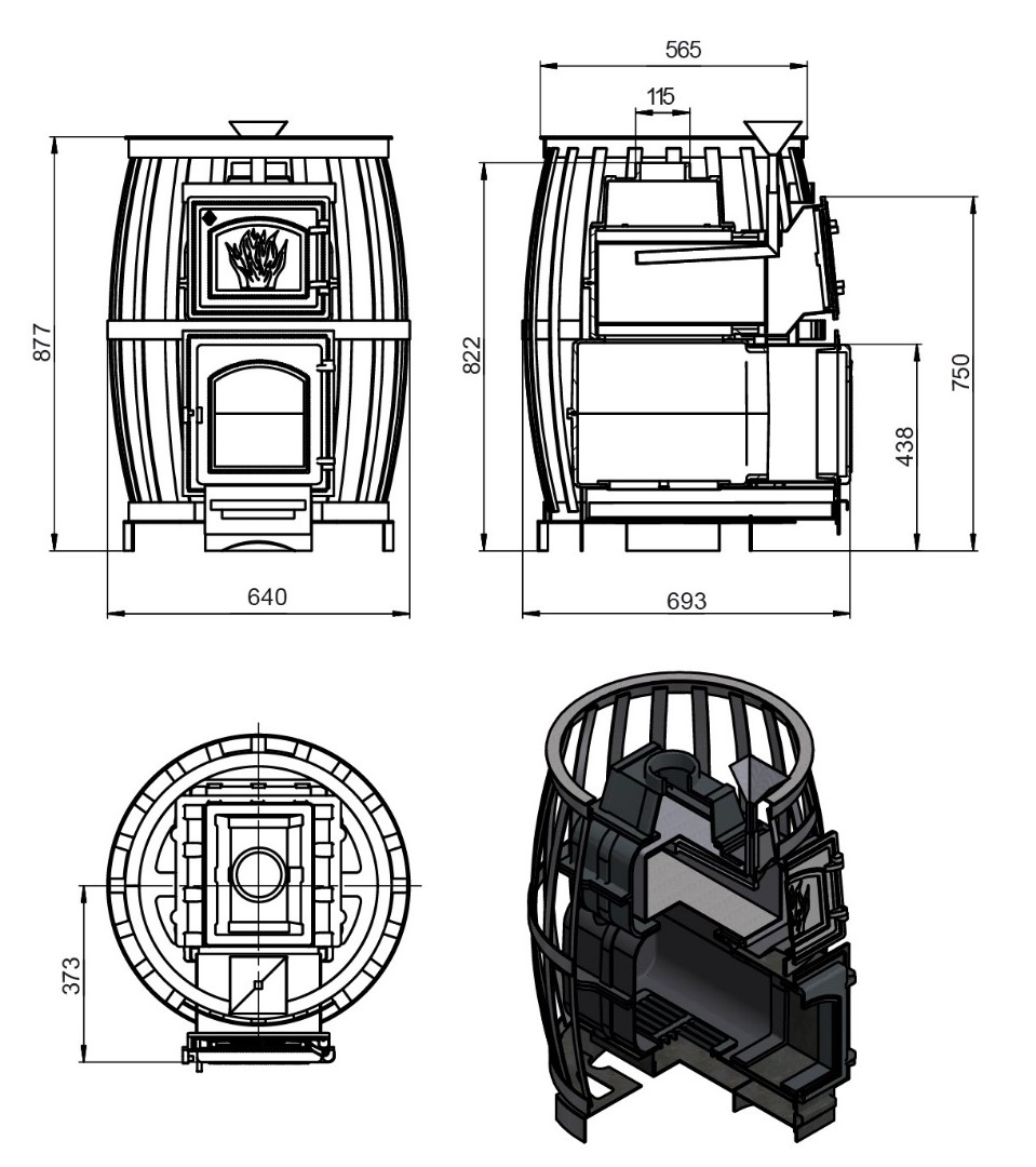 Печь для бани Везувий Легенда Русский пар ковка 18 (270) б/в - 3min