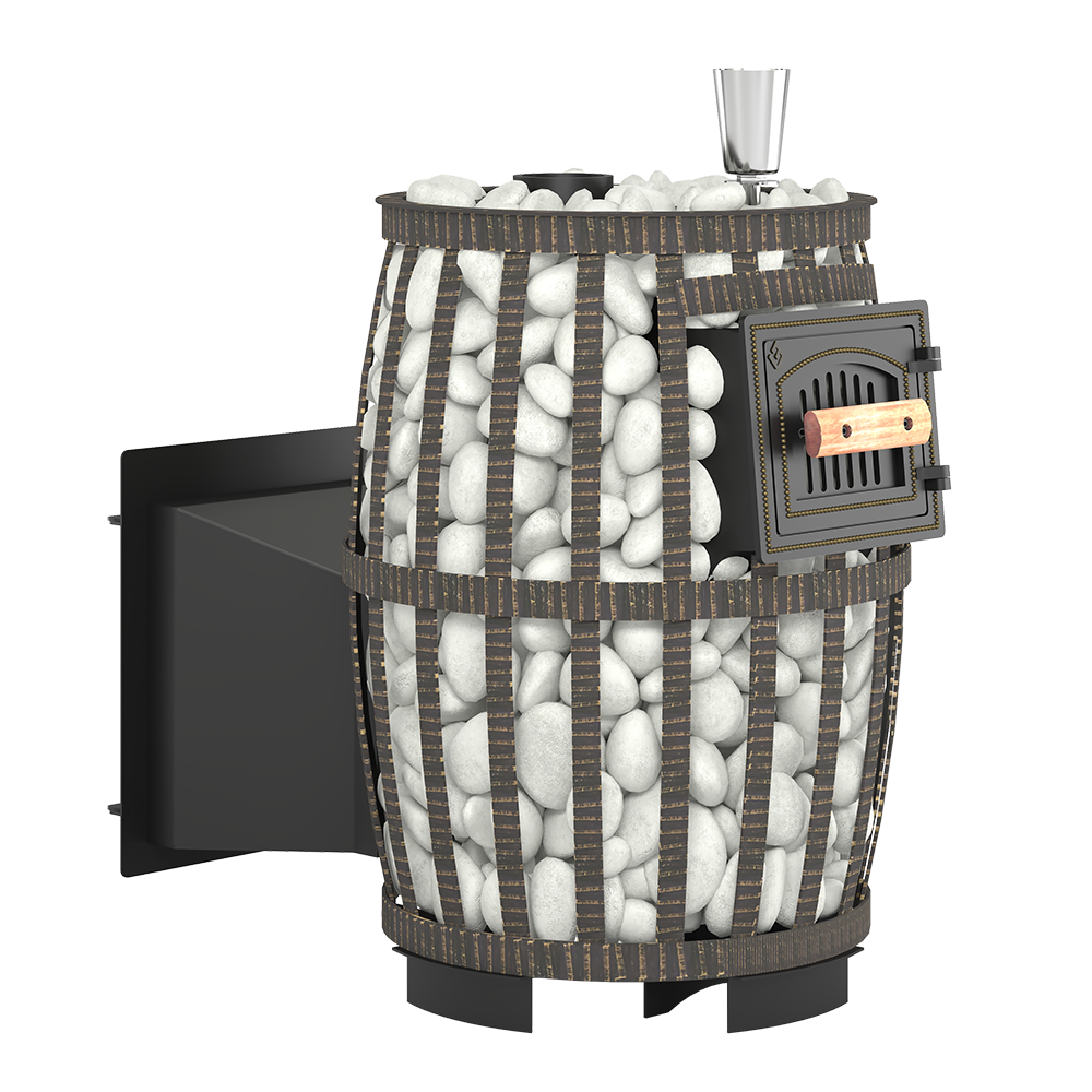 Печь для бани Везувий Легенда Русский пар ковка 18 Панорама "М" - 1min