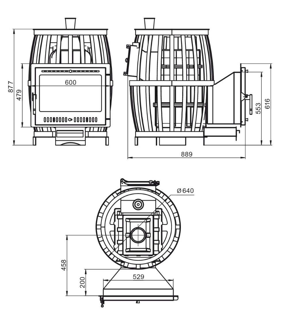 Печь для бани Везувий Легенда Русский пар ковка 18 Панорама "М" - 3min