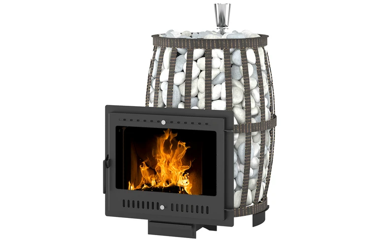 Печь для бани Везувий Легенда Русский пар ковка 18 Панорама "М"