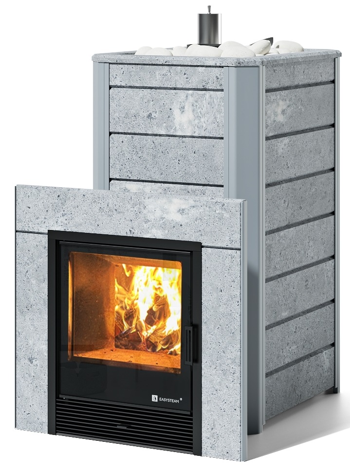 Печь для бани EASYSTEAM Ялта 40/2024 в облицовке из камня - 0min