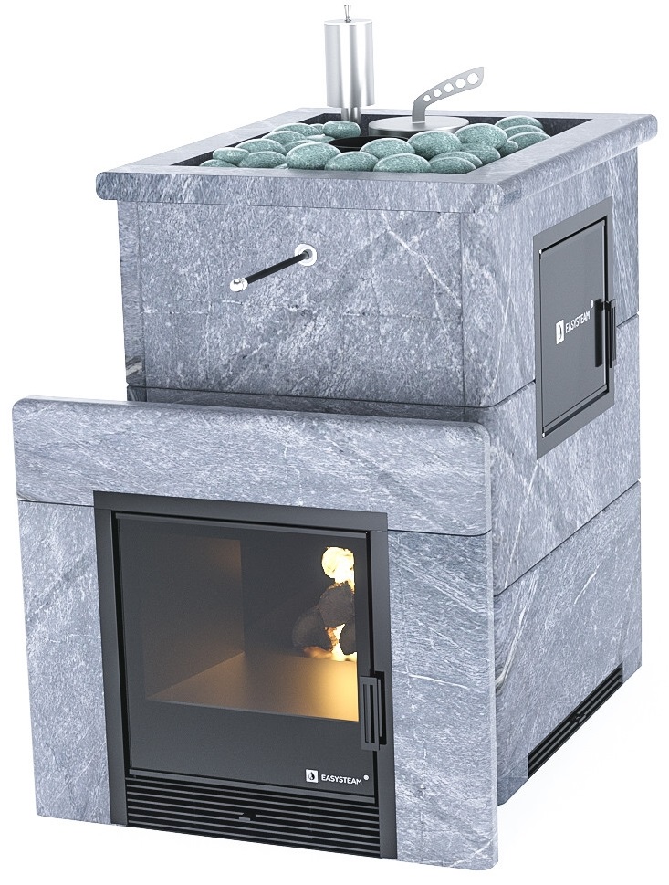 Печь для бани EASYSTEAM Анапа М2 в полноценном кожухе с открытым верхом - 1min