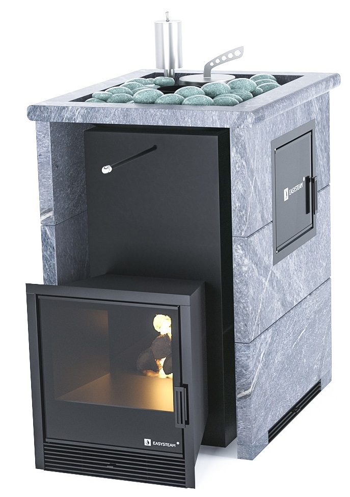 Печь для бани EASYSTEAM Анапа М2 в трехстороннем кожухе с открытым верхом - 0min
