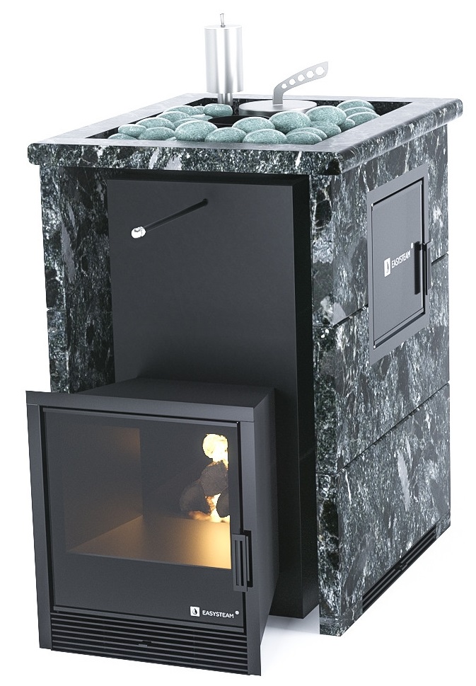 Печь для бани EASYSTEAM Анапа М2 в трехстороннем кожухе с открытым верхом - 2min