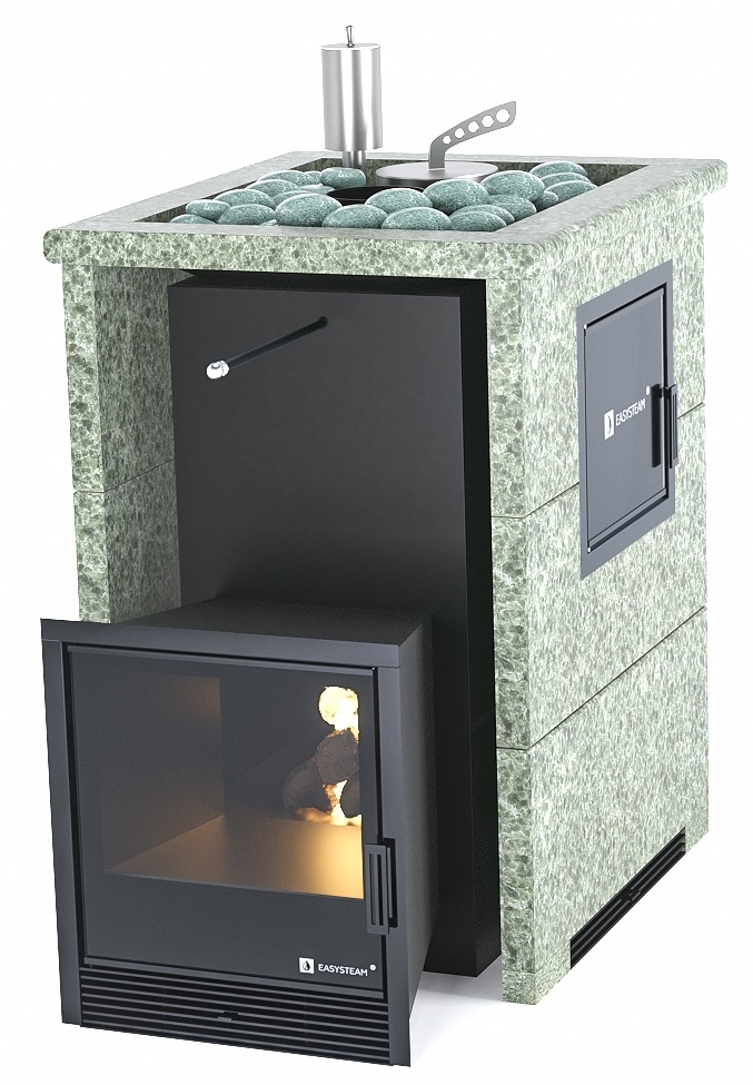 Печь для бани EASYSTEAM Анапа М2 в трехстороннем кожухе с открытым верхом - 3min