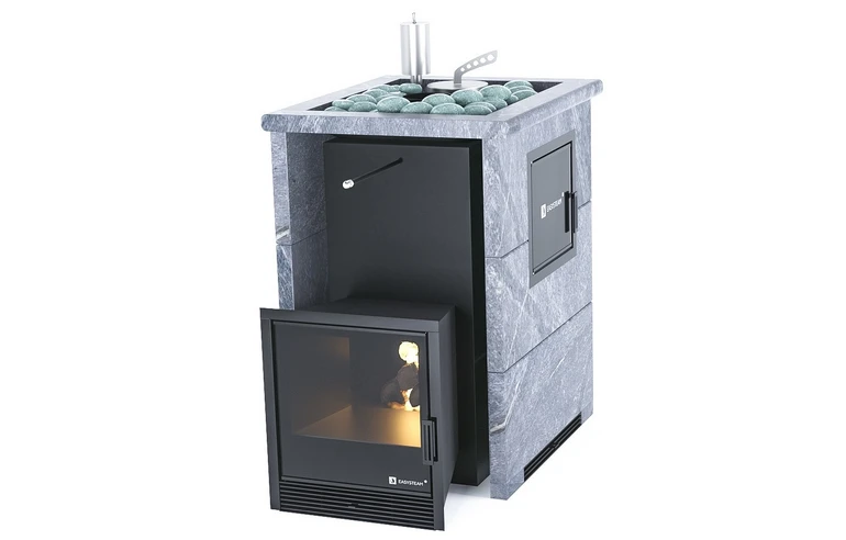 Печь для бани EASYSTEAM Анапа М2 в трехстороннем кожухе с открытым верхом