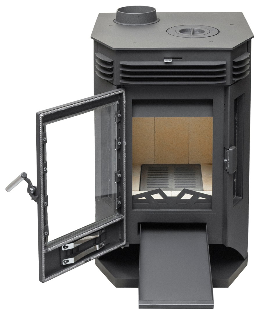 Печь-камин АОТ 9,0-03 в модификации «Москва 9 с плитой» - 4min