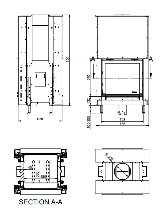 Каминная топка KFDesign LINEA DF V 810 4.0 - 3min