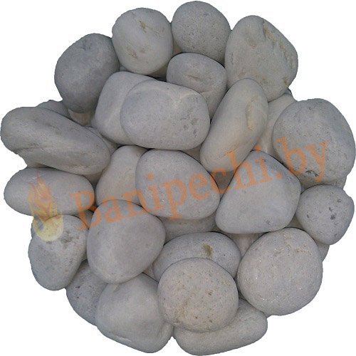 Камни для бани Белый кварц Княжеский шлифованный, мелкий, 10 кг - 0