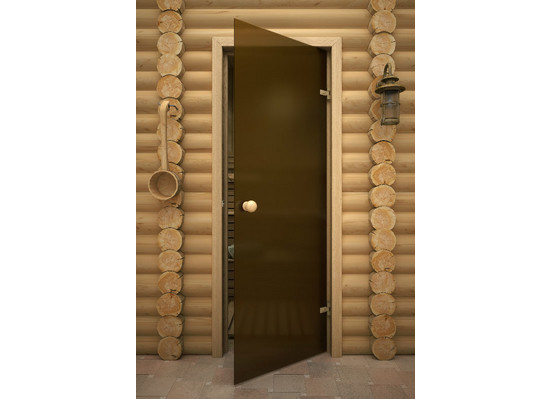 Стеклянная дверь для бани AKMA матовая бронза 6 мм
