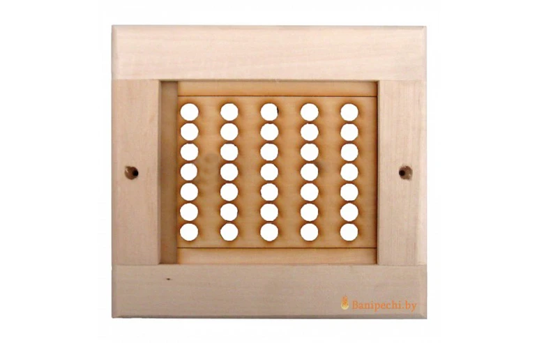 Вентиляционная решетка(малая) без задвижки для бани малая РВ (160х180х20мм) (ольха)