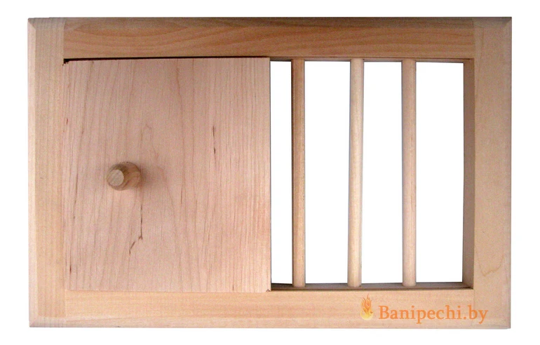 Вентиляционная решетка с задвижкой для бани (липа)