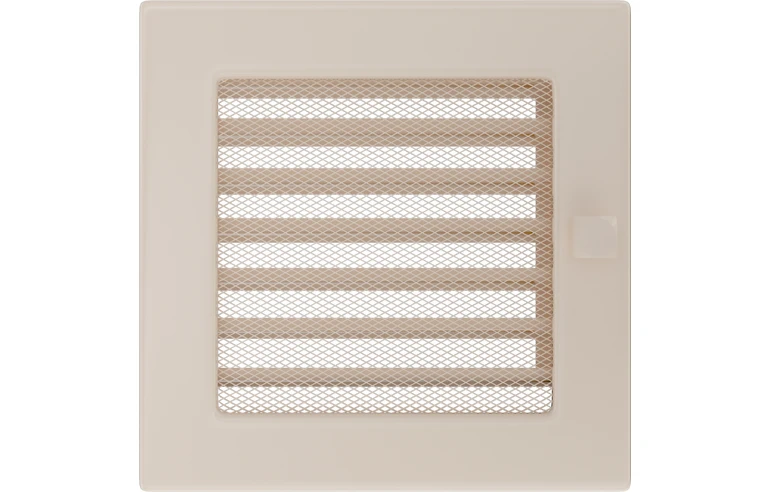 Решетка вентиляционная Кремовая 17x17 с жалюзи Kratki