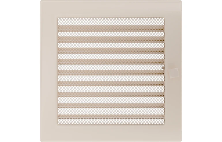 Решетка вентиляционная Кремовая 22x22 с жалюзи Kratki