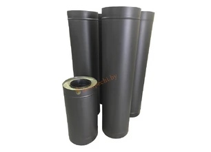 Труба двустенная черная (Сэндвич черный) 1 м