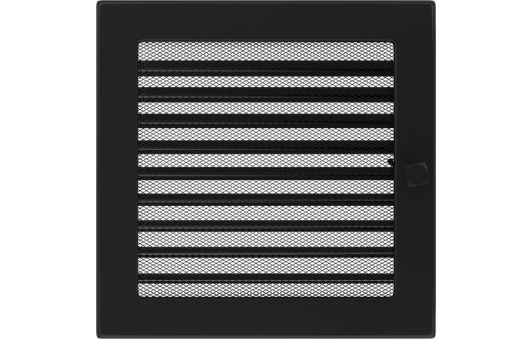 Решетка вентиляционная Чёрная 22x22 с жалюзи