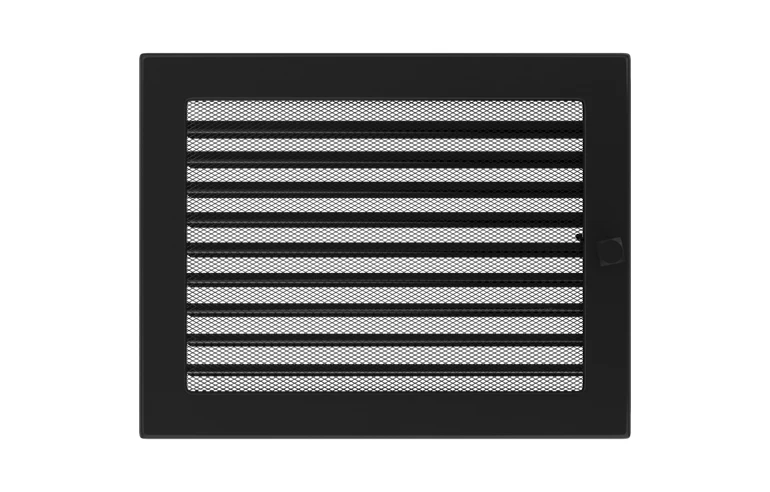 Решетка вентиляционная Чёрная 22x30 с жалюзи