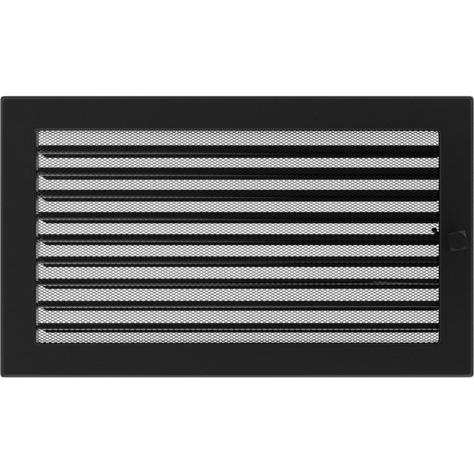 Решетка вентиляционная Чёрная 22x37 с жалюзи - 0min