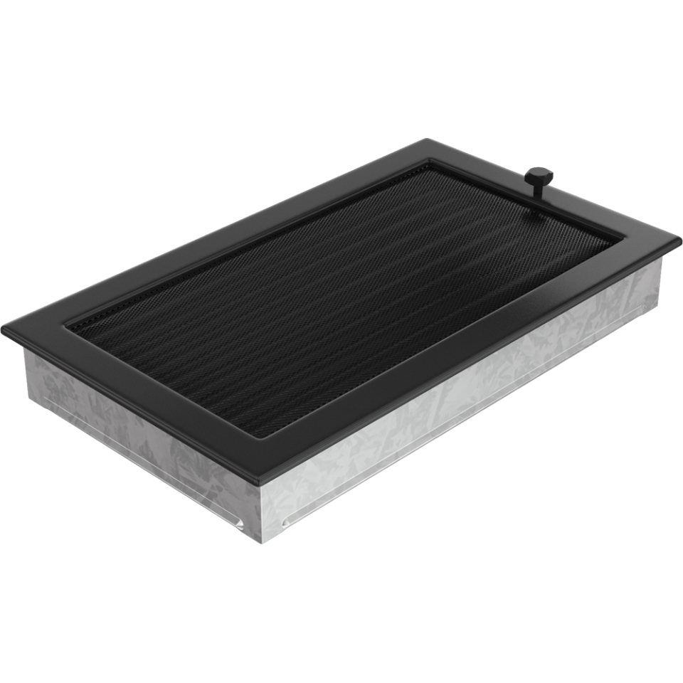 Решетка вентиляционная Чёрная 22x37 с жалюзи - 2min