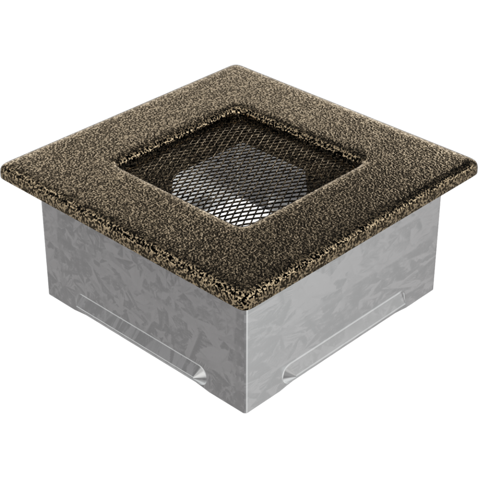 Решетка вентиляционная Чёрная-Латунь 11x11 - 3min