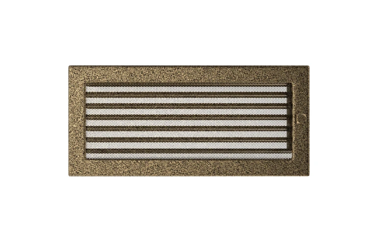 Решетка вентиляционная Чёрная-Латунь 17x37 с жалюзи