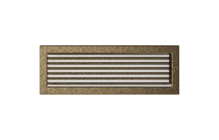 Решетка вентиляционная Чёрная-Латунь 17x49 с жалюзи