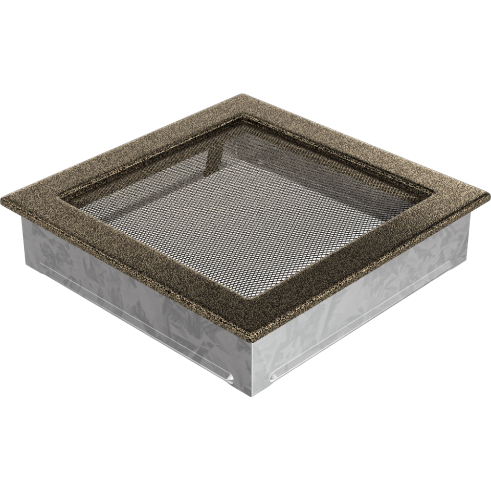 Решетка вентиляционная Чёрная-Латунь 22x22 - 3min