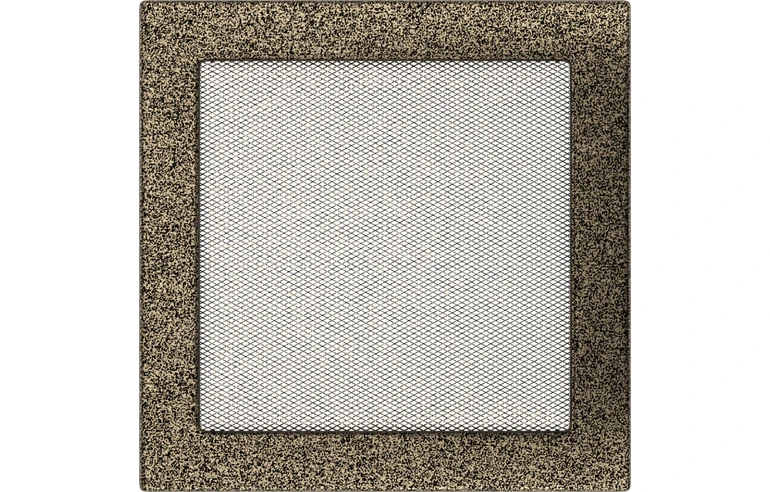 Решетка вентиляционная Чёрная-Латунь 22x22