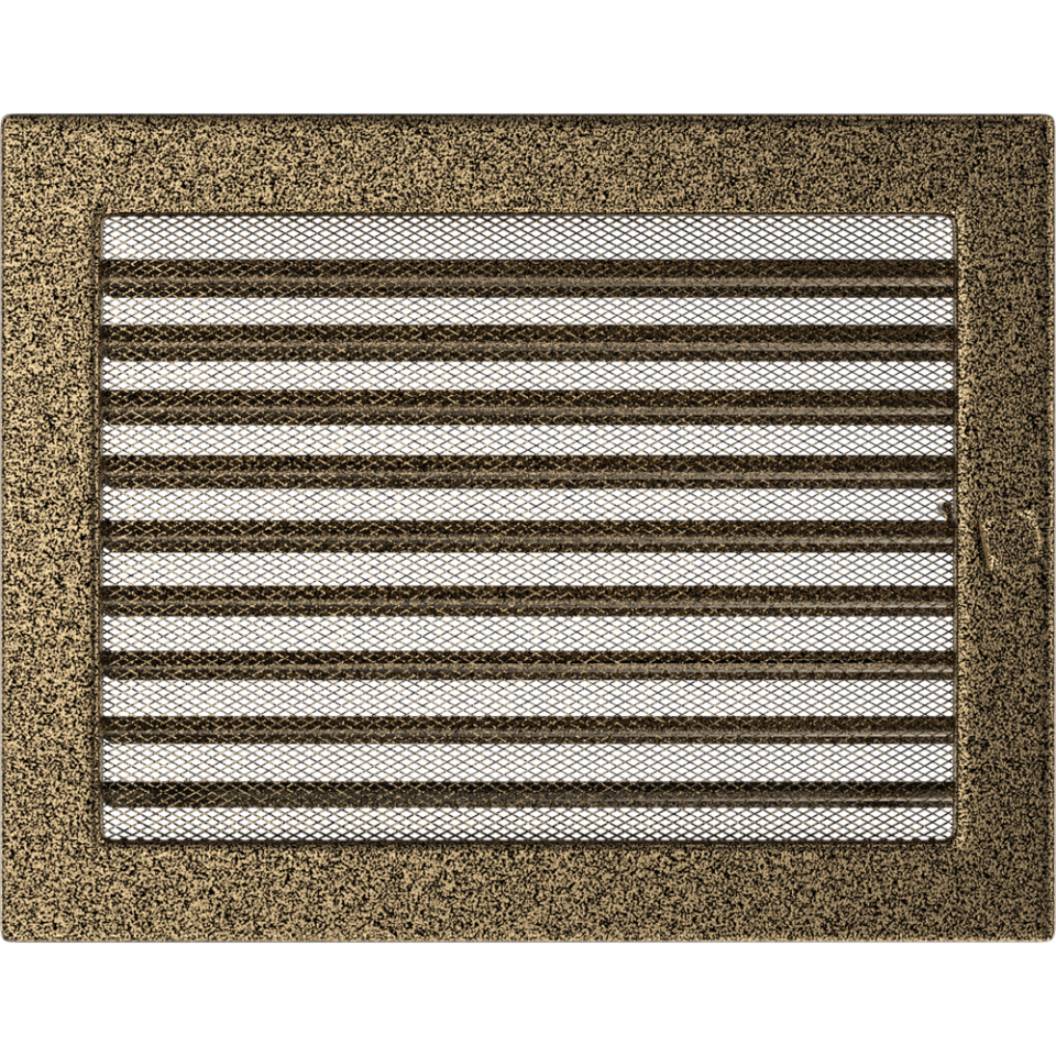 Решетка вентиляционная Чёрная-Латунь 22x30 с жалюзи - 0min