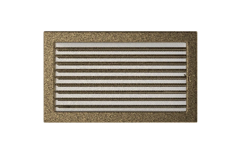 Решетка вентиляционная Чёрная-Латунь 22x37 с жалюзи