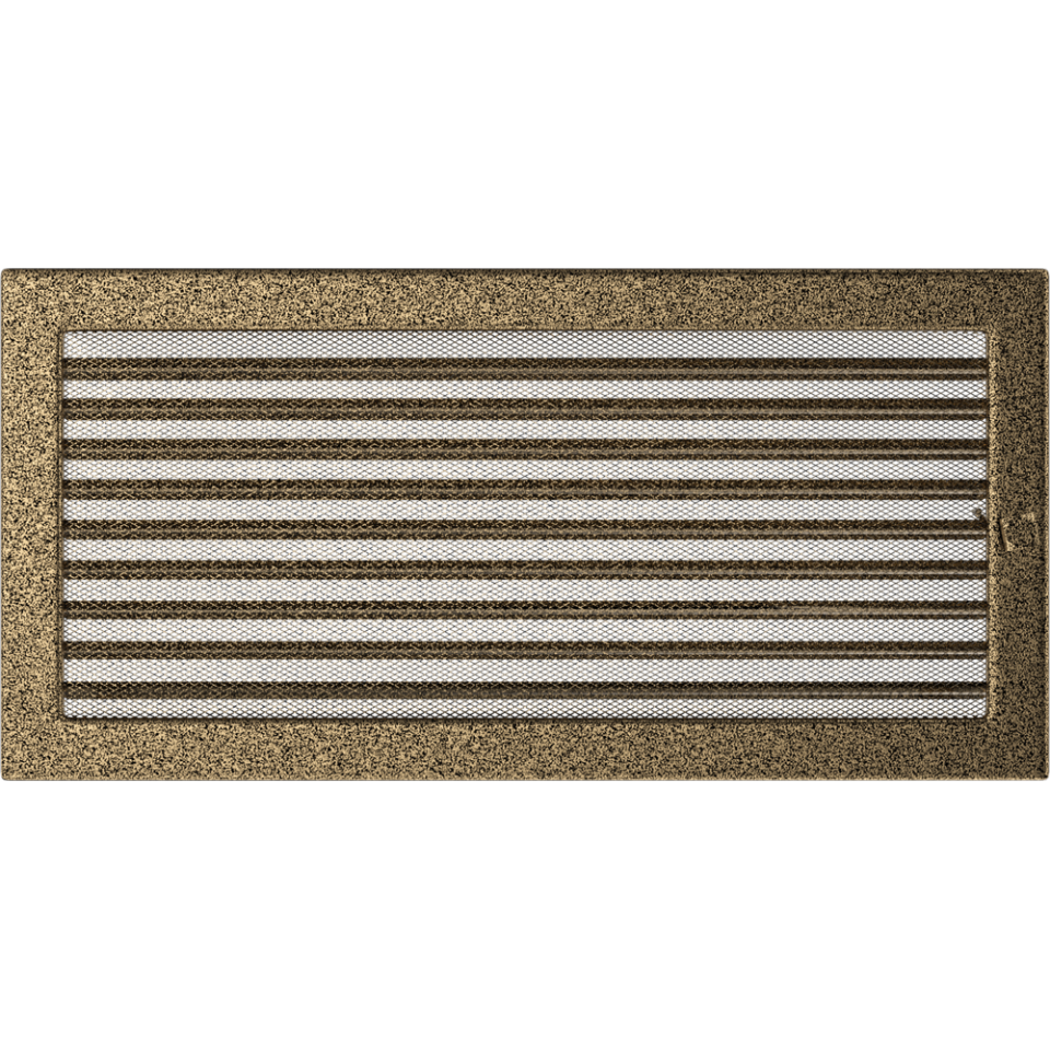 Решетка вентиляционная Чёрная-Латунь 22x45 с жалюзи - 0min