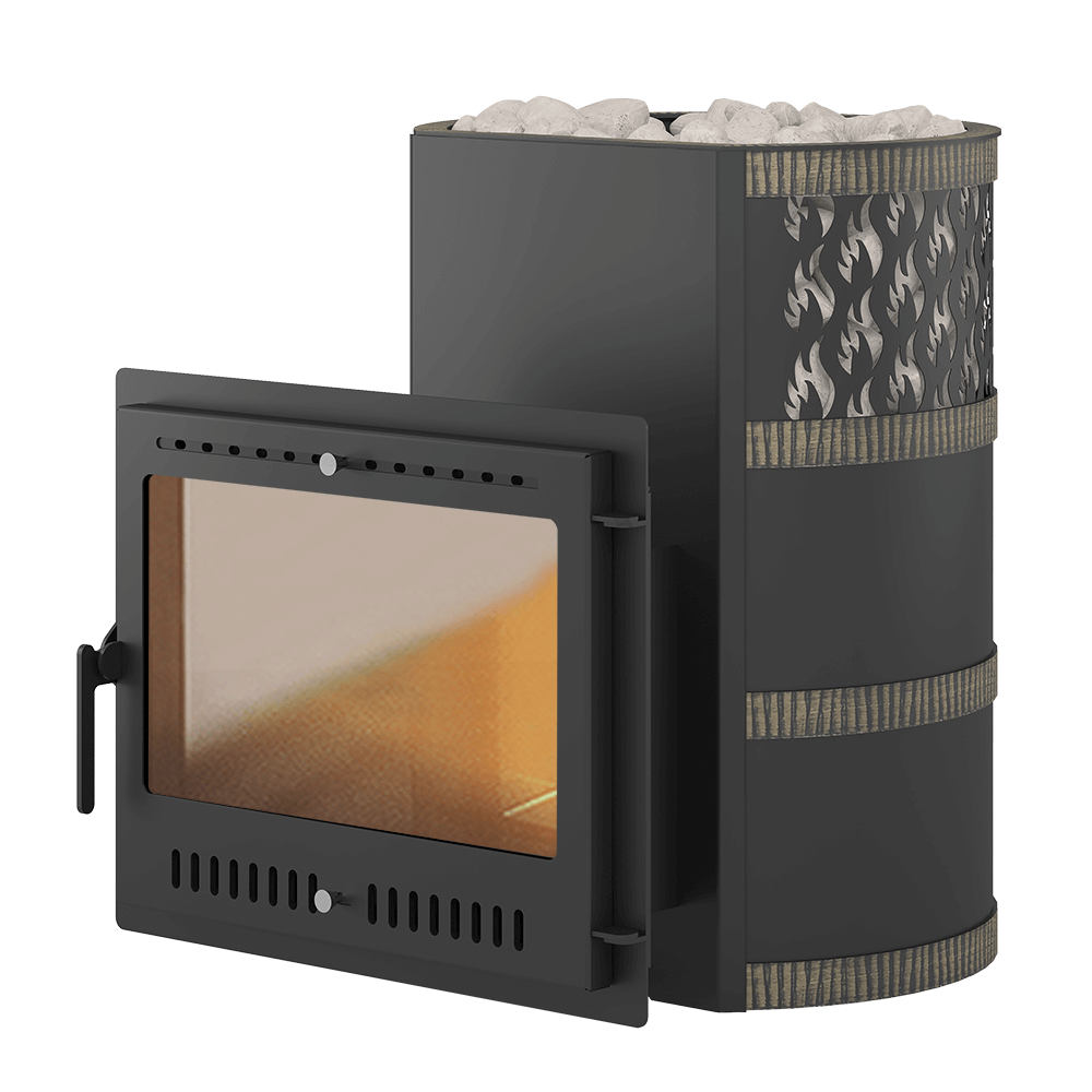 Печь для бани Везувий Лава 22 Панорама «М» - 0min