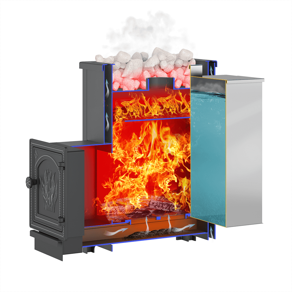 Печь для бани Везувий Русичъ «АКВА» 16 антрацит (ДТ-4) - 2min