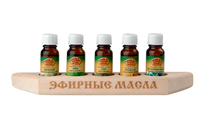 Набор эфирных масел для бани (эвкалипт, мята, кедр, апельсин, можжевельник)