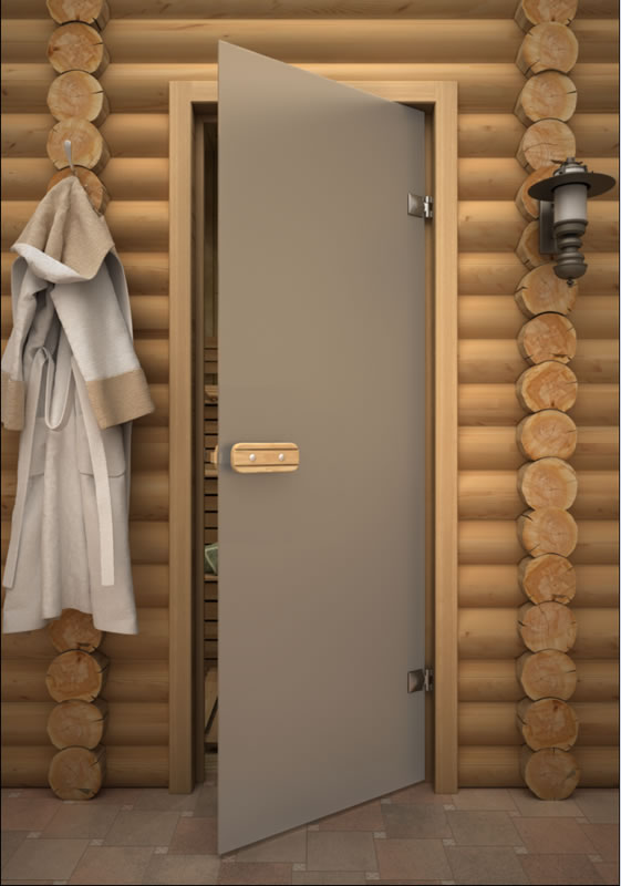 Стеклянная дверь для бани AKMA сатин (матовая бесцветная) 6 мм - 0min