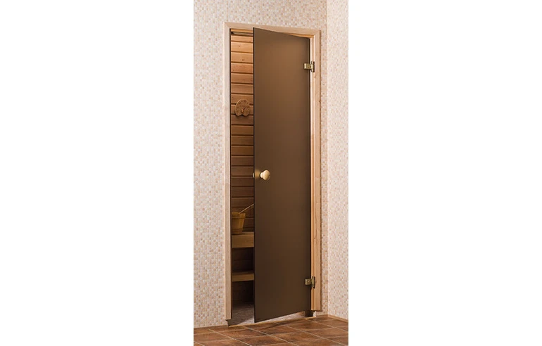 Стеклянная дверь для бани Andres матовая бронза 8 мм