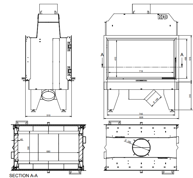 Каминная топка KFD ECO iLINE 5183 DF - 4min