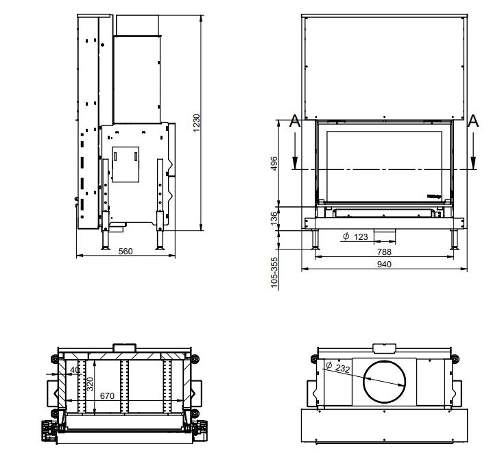Каминная топка KFDesign LINEA H 920 4.0 - 3min