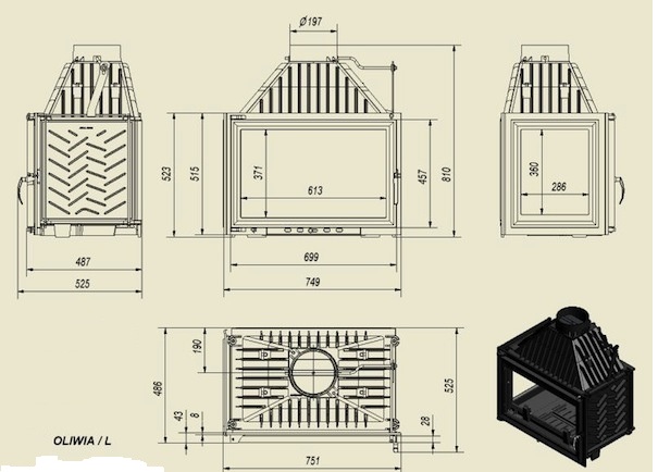 Каминная топка Oliwia/L (P) - 2min